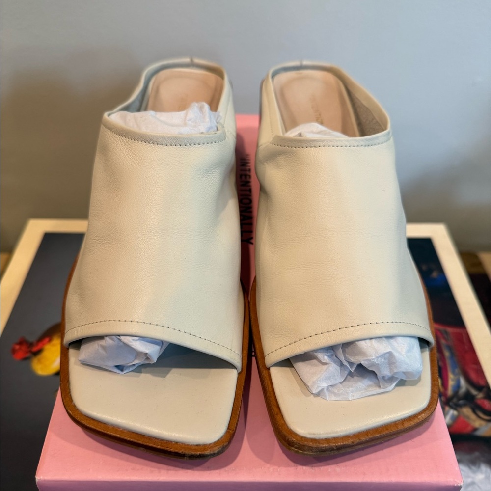 Intentionally Blank Cream Women's Mules